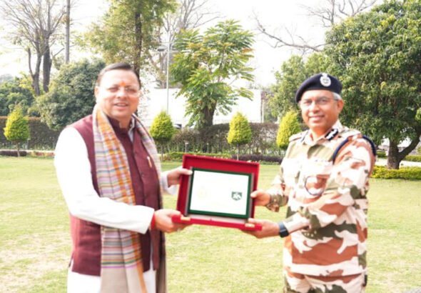 मुख्यमंत्री पुष्कर सिंह धामी से मिले डीजी आईटीबीपी