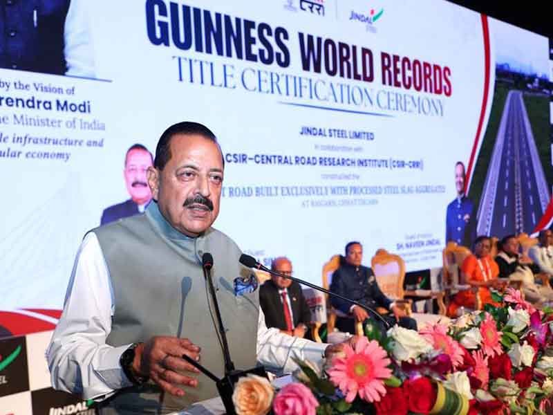 स्टील स्लैग की सड़कें निर्माण लागत में 40 प्रतिशत तक की कटौती कर सकती हैं और चार गुना अधिक मजबूती प्रदान कर सकती हैं: डॉ. जितेंद्र सिंह